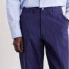 Straight-Leg Herringbone Cotton Trousers - E1