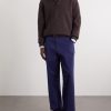 Straight-Leg Herringbone Cotton Trousers - OU