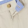 Tapered Pleated Cotton-Blend Twill Trousers - E1