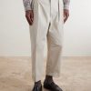Tapered Pleated Cotton-Blend Twill Trousers - FR