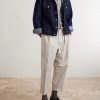 Tapered Pleated Cotton-Blend Twill Trousers - OU