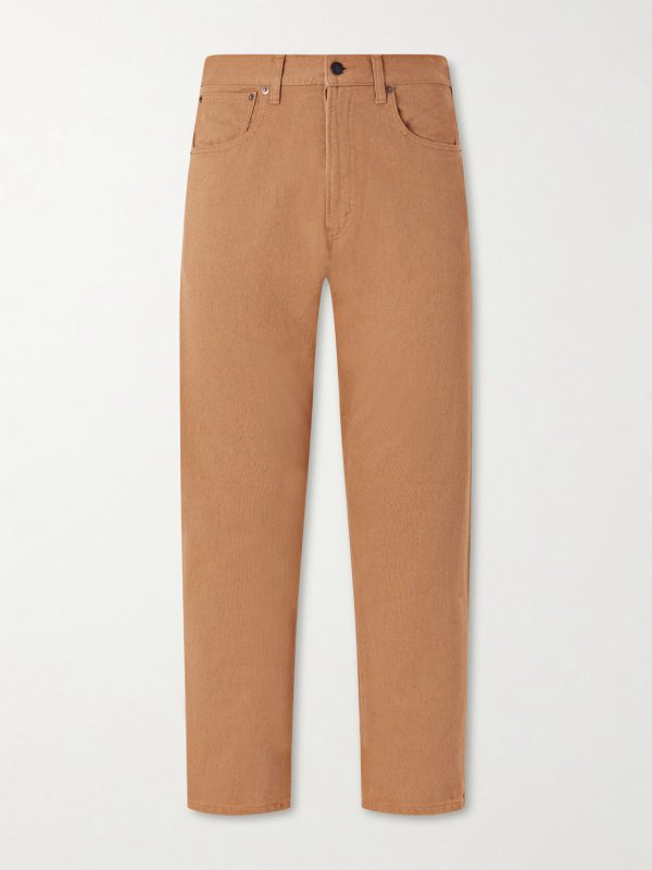 Straight-Leg Piqué Cotton Trousers Straight-Leg Piqué Cotton Trousers
