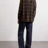 Convertible-Collar Checked Woven Shirt - BK