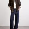 Convertible-Collar Checked Woven Shirt - OU