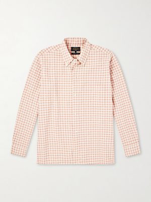 Button-Down Seersucker Checked Cotton and Linen-Blend Shirt Button-Down Seersucker Checked Cotton and Linen-Blend Shirt