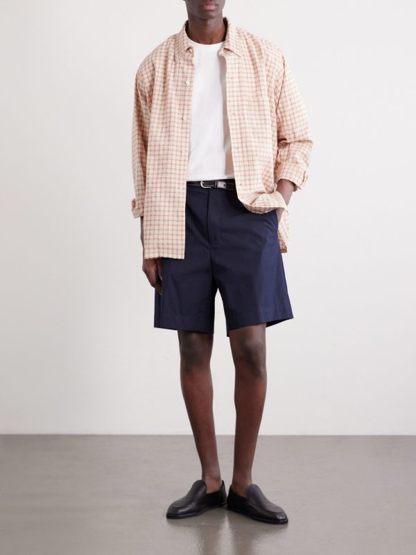 Button-Down Seersucker Checked Cotton and Linen-Blend Shirt - OU Button-Down Seersucker Checked Cotton and Linen-Blend Shirt - OU