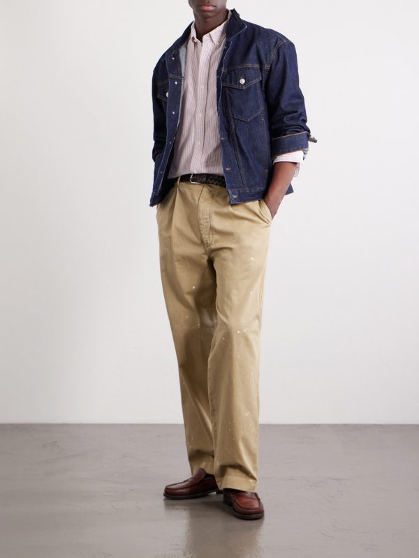 Button-Down Collar Striped Cotton Shirt - OU