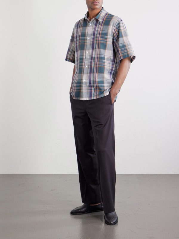 Checked Cotton-Gauze Shirt - OU Checked Cotton-Gauze Shirt - OU