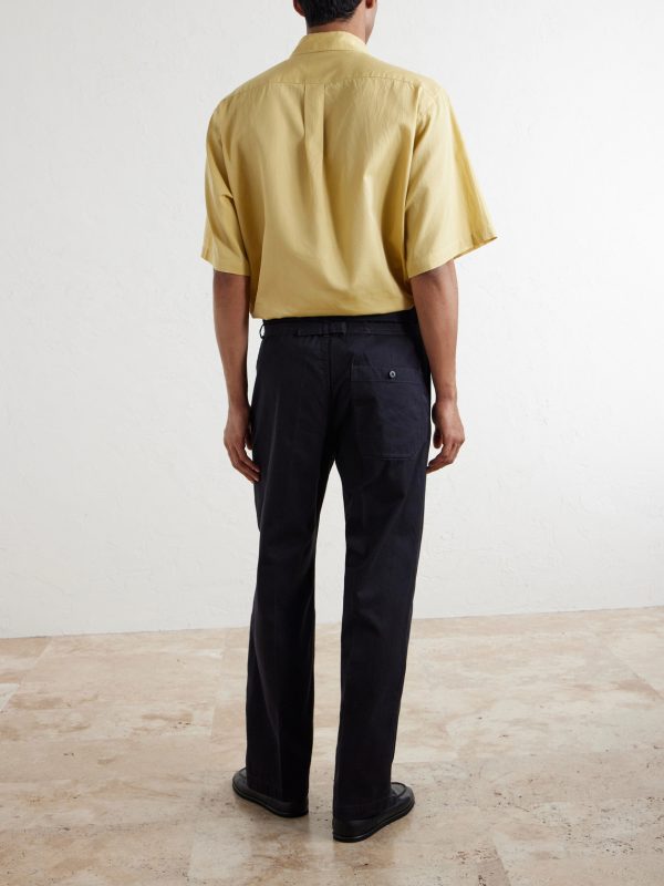 Buckleback Straight-Leg Cotton-Gabardine Suit Trousers - BK