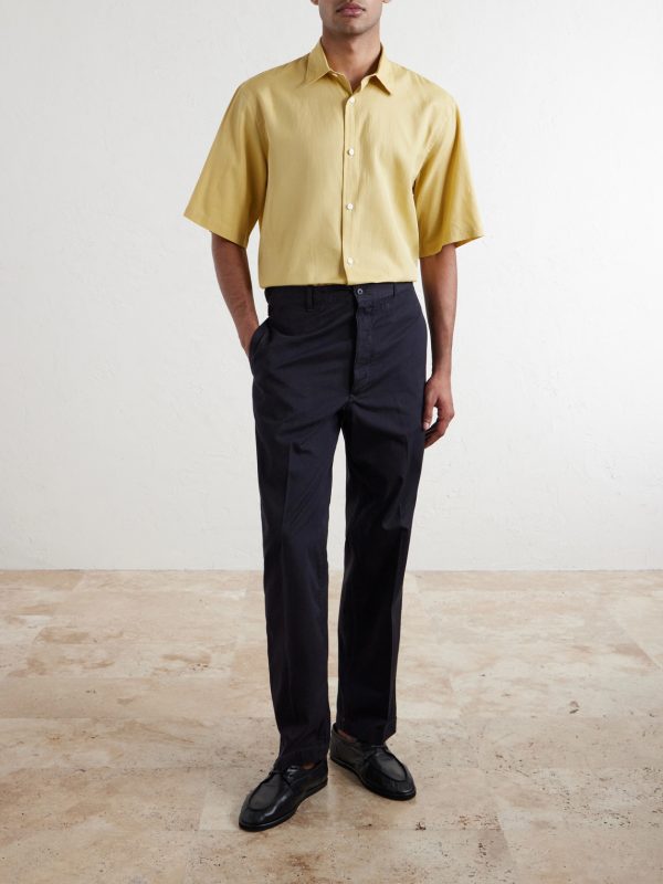 Buckleback Straight-Leg Cotton-Gabardine Suit Trousers - OU