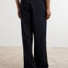 Wide-Leg Cotton-Drill Trousers - BK Wide-Leg Cotton-Drill Trousers - BK