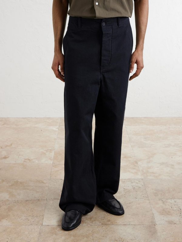 Wide-Leg Cotton-Drill Trousers - FR Wide-Leg Cotton-Drill Trousers - FR