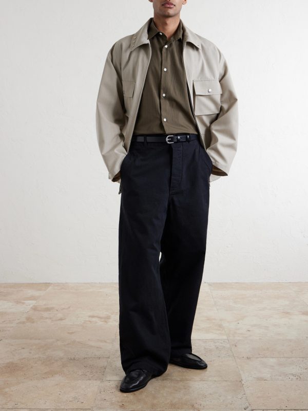 Wide-Leg Cotton-Drill Trousers - OU Wide-Leg Cotton-Drill Trousers - OU