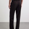 Straight-Leg Wool-Poplin Trousers - BK Straight-Leg Wool-Poplin Trousers - BK
