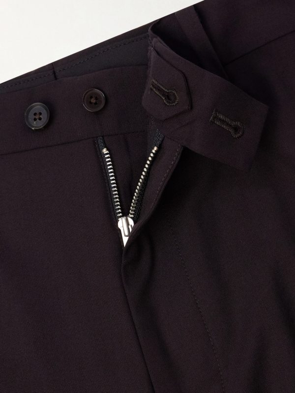 Straight-Leg Wool-Poplin Trousers - E1 Straight-Leg Wool-Poplin Trousers - E1