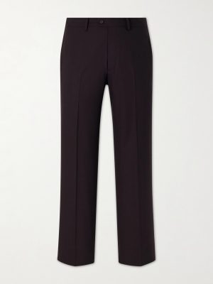 Straight-Leg Wool-Poplin Trousers Straight-Leg Wool-Poplin Trousers