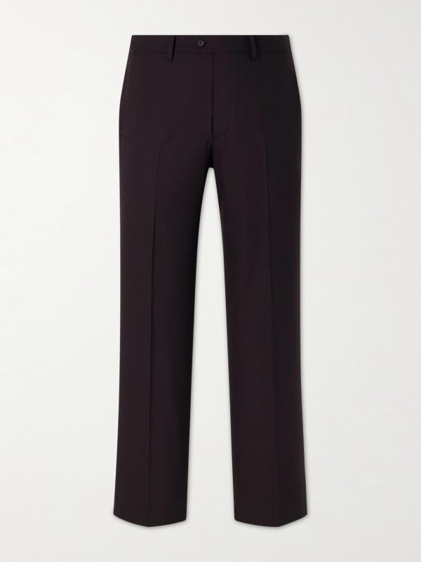 Straight-Leg Wool-Poplin Trousers Straight-Leg Wool-Poplin Trousers