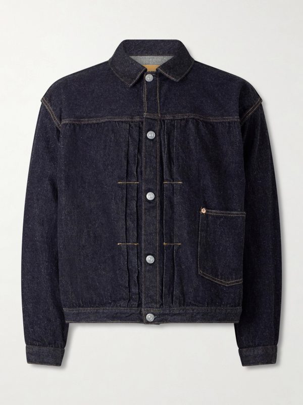 Pleated Selvedge Denim Jacket