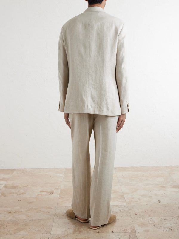 Straight-Leg Linen and Silk-Blend Trousers - BK Straight-Leg Linen and Silk-Blend Trousers - BK
