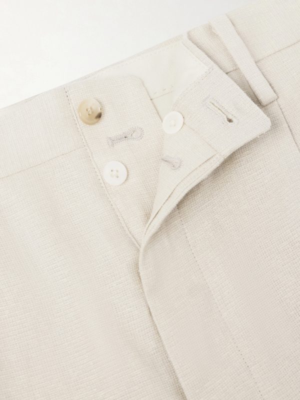Straight-Leg Linen and Silk-Blend Trousers - E1 Straight-Leg Linen and Silk-Blend Trousers - E1