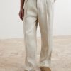 Straight-Leg Linen and Silk-Blend Trousers - FR Straight-Leg Linen and Silk-Blend Trousers - FR