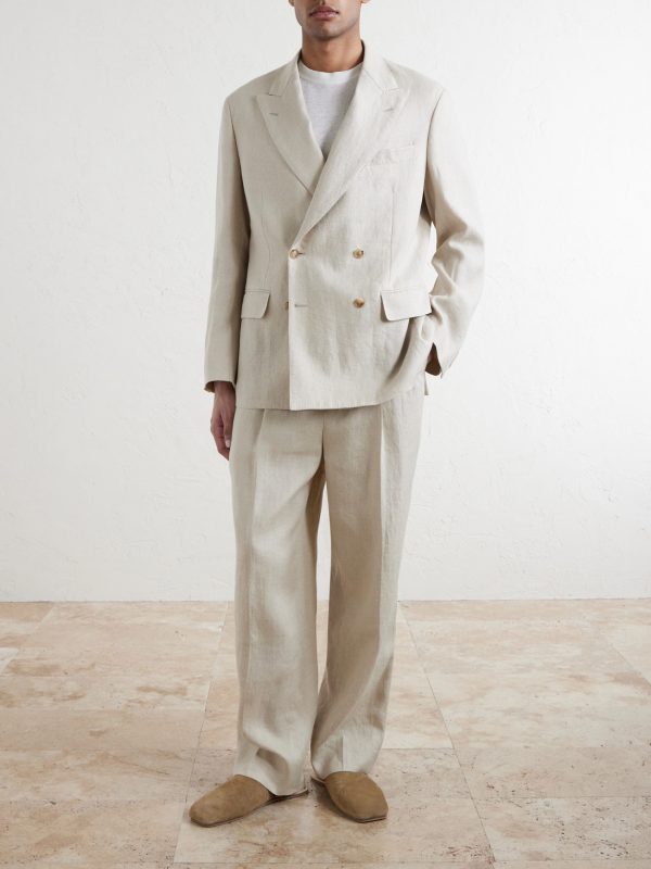 Straight-Leg Linen and Silk-Blend Trousers - OU Straight-Leg Linen and Silk-Blend Trousers - OU