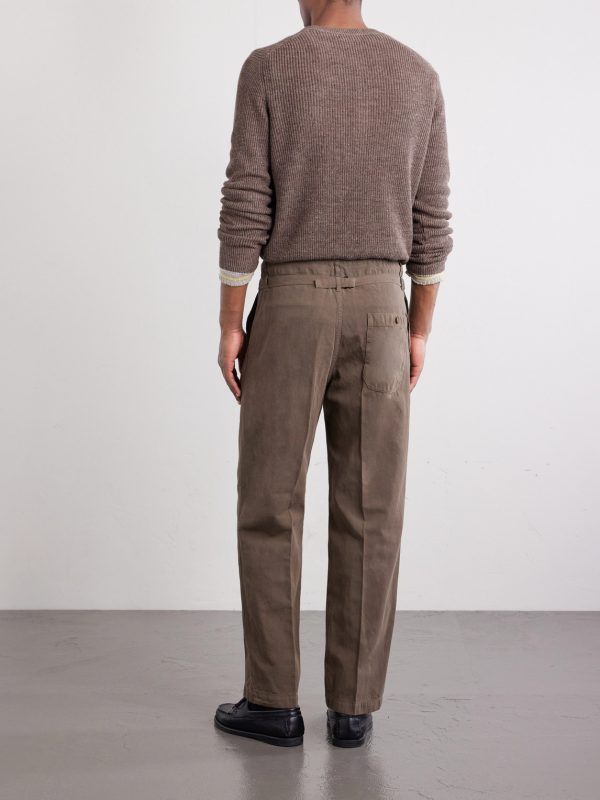 Gaba Bucleback Straight-Leg Cotton and Linen-Blend Trousers - BK Gaba Bucleback Straight-Leg Cotton and Linen-Blend Trousers - BK