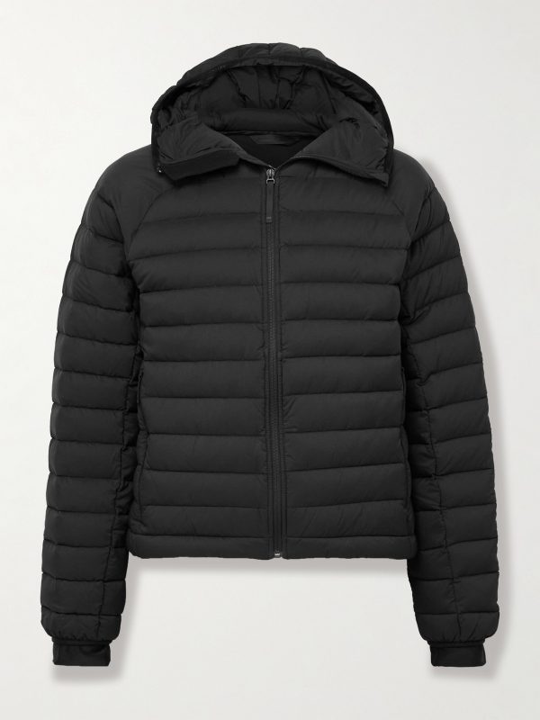 Slim-Fit Stretch-Jersey Trimmed Quilted Shell Down Jacket