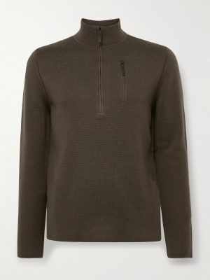 Matterhorn Shell-Trimmed Wool Half-Zip Sweater Matterhorn Shell-Trimmed Wool Half-Zip Sweater