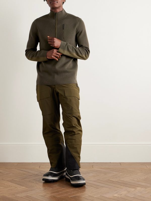 Matterhorn Shell-Trimmed Wool Half-Zip Sweater - OU