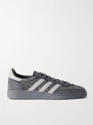 Handball Spezial Nubuck-Trimmed Harris Tweed Sneakers Handball Spezial Nubuck-Trimmed Harris Tweed Sneakers