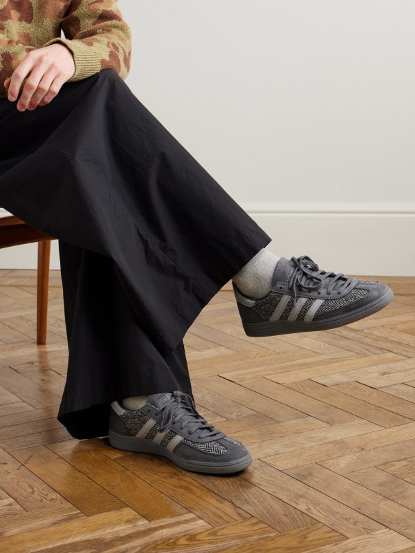 Handball Spezial Nubuck-Trimmed Harris Tweed Sneakers - OU Handball Spezial Nubuck-Trimmed Harris Tweed Sneakers - OU