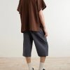 Wide-Leg Pleated Cotton Shorts - BK Wide-Leg Pleated Cotton Shorts - BK