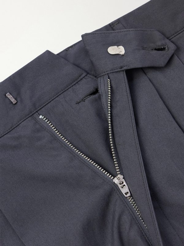 Wide-Leg Pleated Cotton Shorts - E1 Wide-Leg Pleated Cotton Shorts - E1