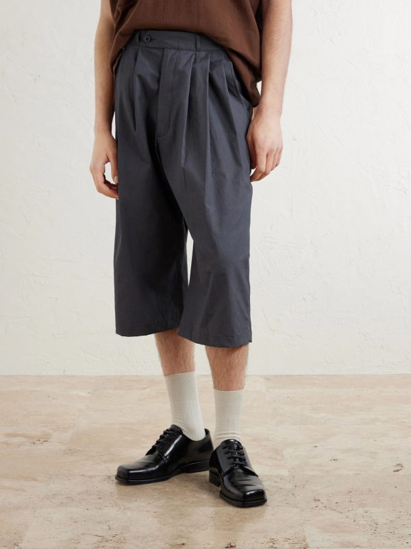 Wide-Leg Pleated Cotton Shorts - FR Wide-Leg Pleated Cotton Shorts - FR