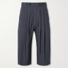 Wide-Leg Pleated Cotton Shorts Wide-Leg Pleated Cotton Shorts