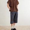 Wide-Leg Pleated Cotton Shorts - OU Wide-Leg Pleated Cotton Shorts - OU