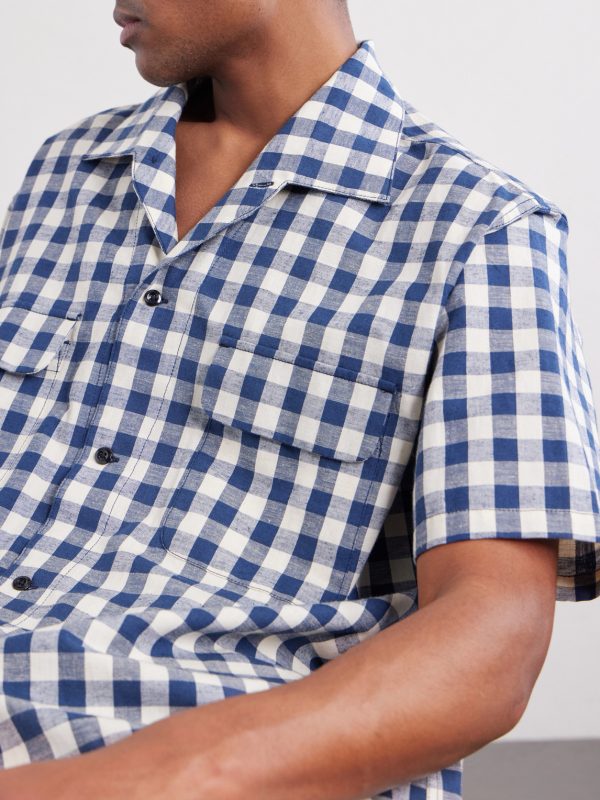 Milano Gingham Cotton and Linen-Blend Shirt - CU Milano Gingham Cotton and Linen-Blend Shirt - CU