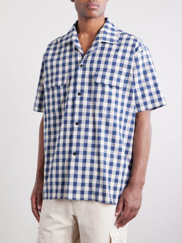 Milano Gingham Cotton and Linen-Blend Shirt - FR Milano Gingham Cotton and Linen-Blend Shirt - FR