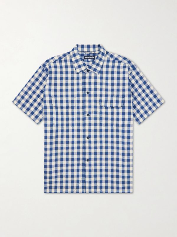 Milano Gingham Cotton and Linen-Blend Shirt Milano Gingham Cotton and Linen-Blend Shirt