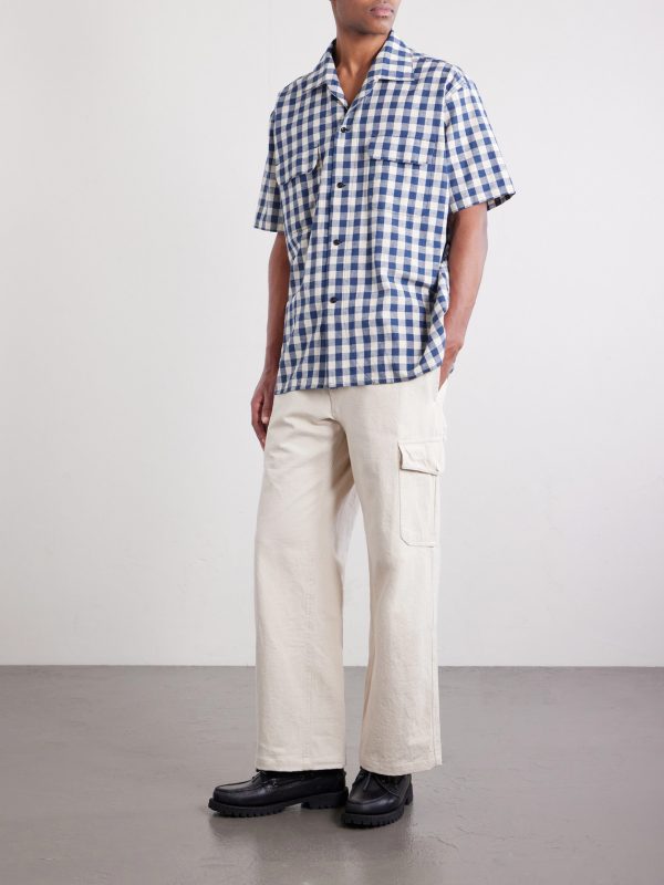 Milano Gingham Cotton and Linen-Blend Shirt - OU Milano Gingham Cotton and Linen-Blend Shirt - OU