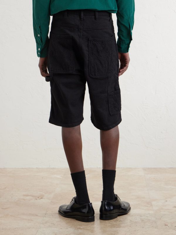 Beach Painter Straight-Leg Denim Shorts - BK