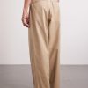 Ekusy Wide-Leg Cropped Pleated Cotton Trousers - BK Ekusy Wide-Leg Cropped Pleated Cotton Trousers - BK