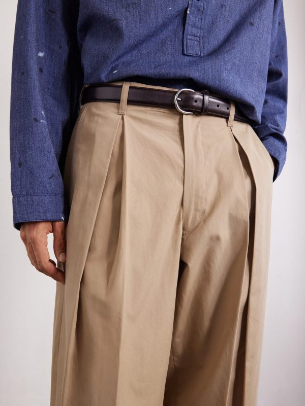 Ekusy Wide-Leg Cropped Pleated Cotton Trousers - CU Ekusy Wide-Leg Cropped Pleated Cotton Trousers - CU