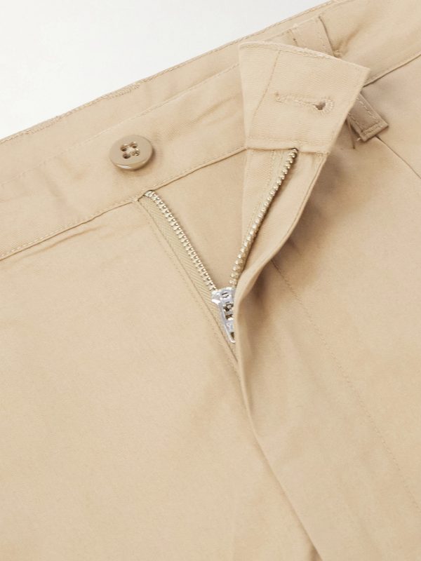 Ekusy Wide-Leg Cropped Pleated Cotton Trousers - E1 Ekusy Wide-Leg Cropped Pleated Cotton Trousers - E1