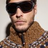Thyra Oversized Oval-Frame Acetate Sunglasses - BK