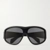 Thyra Oversized Oval-Frame Acetate Sunglasses