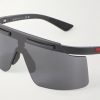 Linea Rossa Rectangular-Frame Acetate Wrap-Around Sunglasses - CU Linea Rossa Rectangular-Frame Acetate Wrap-Around Sunglasses - CU