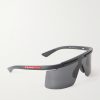 Linea Rossa Rectangular-Frame Acetate Wrap-Around Sunglasses - FR Linea Rossa Rectangular-Frame Acetate Wrap-Around Sunglasses - FR