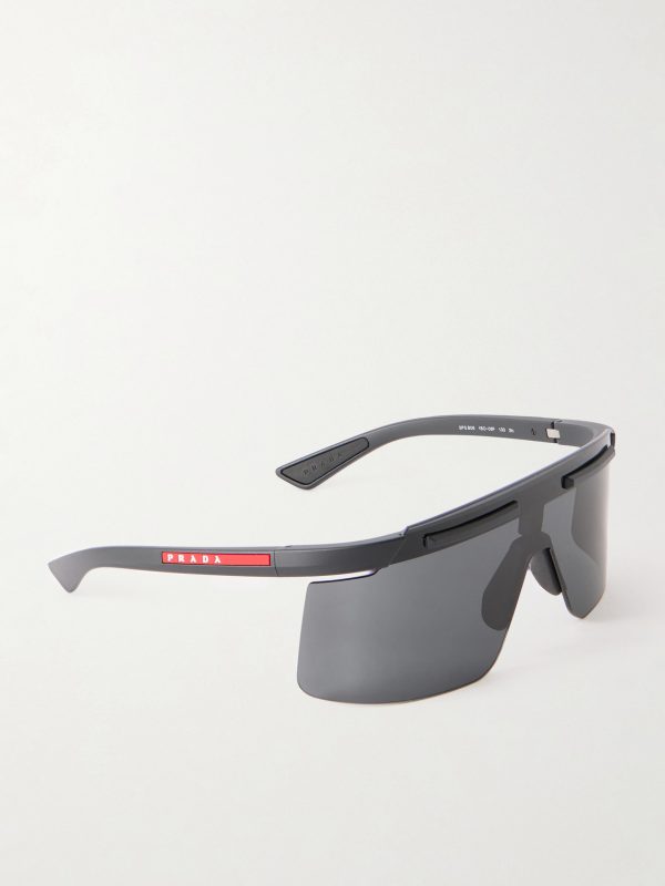 Linea Rossa Rectangular-Frame Acetate Wrap-Around Sunglasses - FR Linea Rossa Rectangular-Frame Acetate Wrap-Around Sunglasses - FR